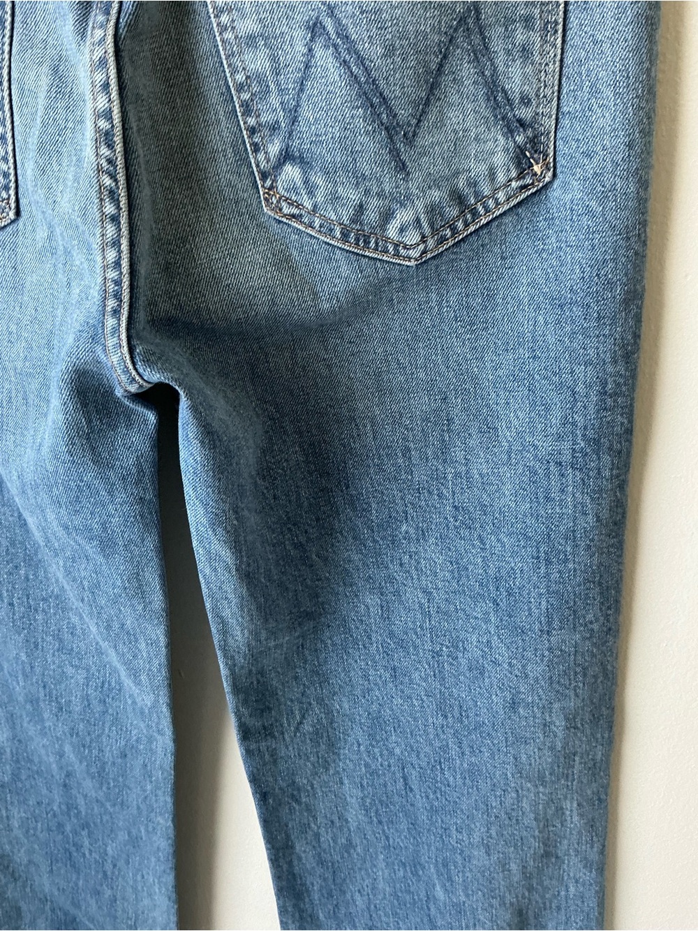 MOTHER SUPERIOR Jeans Duster Skimp Cuff Horsin’ Around Light Blue Size 27 - Picture 14 of 15